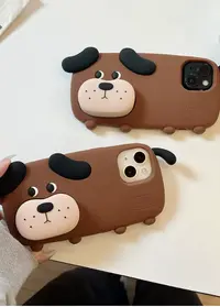 iPhone 12 / 13 / 14 / 15 Pro Max 14 / 15 Plus - simpatica custodia per cani con divertente effetto 3D – Bild 1