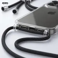 iPhone 12 Mini - Handykette / Necklace – Transparent mit praktischem schwarzem Band – Bild 4