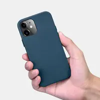 iPhone 12 Mini - iCarer - Custodia in vera pelle blu scuro (RIX1205-GN) – Bild 2