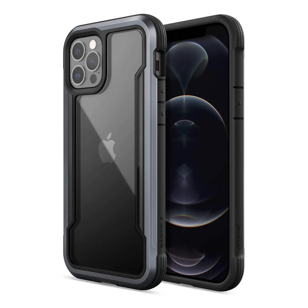 iPhone 12 Pro Max - Custodia Raptic/X-Doria Defence Shield con cornice nera