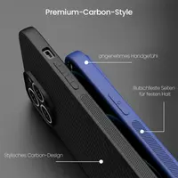 iPhone 12 - Robust TPU case with carbon look, black – Bild 5