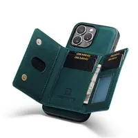 iPhone 13 Mini - DG.MING Etui, Leder-Optik, Kartenfach & Magnetverschluss, Grün – Bild 6