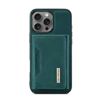 iPhone 13 Mini - DG.MING Etui, Leder-Optik, Kartenfach & Magnetverschluss, Grün – Bild 7