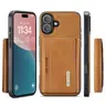 iPhone 13 Mini - DG.MING Etui, Leder-Optik, Kartenfach & Magnetverschluss, Kamelbraun