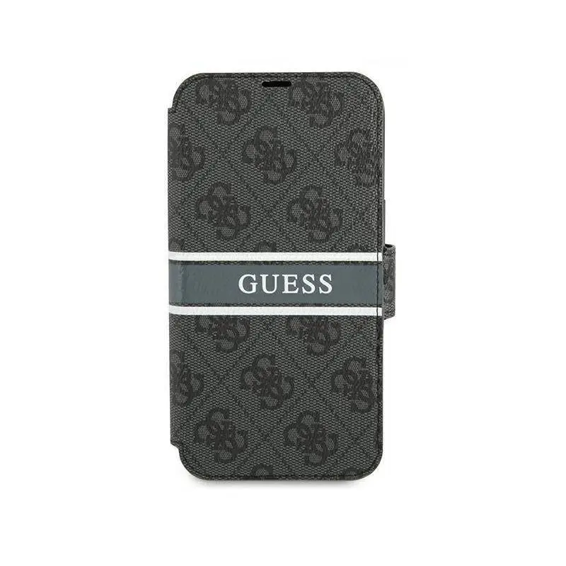 iPhone 13 Pro - Guess Book Case Stripe Black - GUBKP13L4GDGR