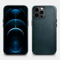 iPhone 13 Pro Oil Wax Premium véritable cuir Magsafe Back Case bleu WMI1303-BU – Bild 1