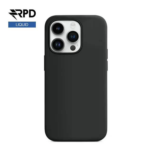iPhone 13 Pro - Silicone Case Schwarz, Liquid (Magsafe-Version)