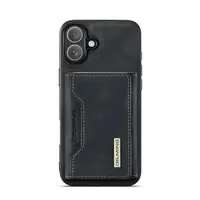 iPhone 14 - DG.MING Back Case, leather look, card slots & magnetic closure, protective case, black – Bild 7