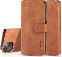 iPhone 14 - DG.MING Vintage Flip Case, 3 card slots, magnetic closure, leather look, brown – Bild 3