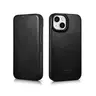 iPhone 14 - Folio in pelle iCarer nero con retro Magsafe (AKI14220705-BK)