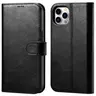 iPhone 14 - iCarer Classic étui portefeuille en similicuir noir - (WMI14220726-BK)