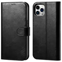 iPhone 14 - iCarer Classic Kunstleder Wallet Case schwarz - (WMI14220726-BK) – Bild 1