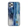 iPhone 14 Plus - TC Case D76 Étui Ocean Glow, bleu-blanc avec accents dorés