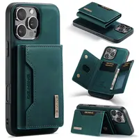 iPhone 14 Pro - DG.MING Etui, Leder-Optik, Kartenfach & Magnetverschluss, Grün – Bild 3