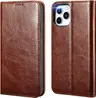 iPhone 14 Pro - iCarer Classic Kunstleder Wallet Case braun (KJJS220802-BN)