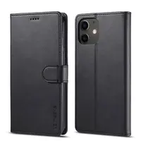 iPhone 14 Pro - LC.IMEEKE Wallet Etui mit 3 Kartenfächern & Magnetverschluss, schwarz – Bild 1
