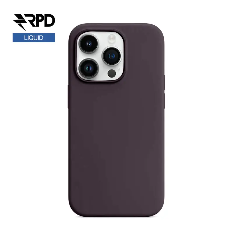 iPhone 14 - Silicone Case Elderberry (dark red), Liquid (Magsafe version)