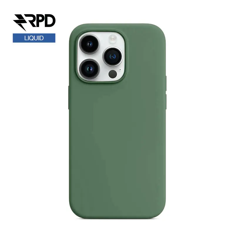 iPhone 14 - Silicone Case Olive (vert foncé), Liquid (version Magsafe)