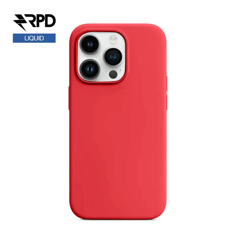iPhone 14 - Silicone Case Red (rouge), Liquid (version Magsafe)