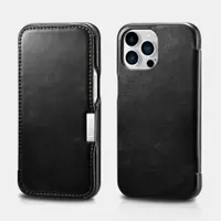 iPhone 15 - iCarer Vintage genuine leather flip case black (WMI15230613-BK) – Bild 1