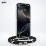iPhone 15 Plus - Handykette / Necklace – Transparent mit praktischem schwarzem Band