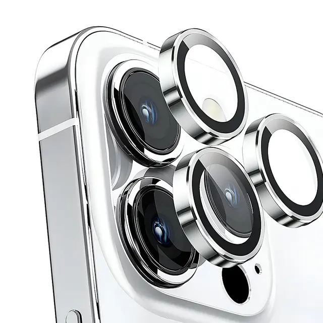 iPhone 15 Pro / 15 Pro Max - verre trempé / verre blindé caméra arrière - argenté seul