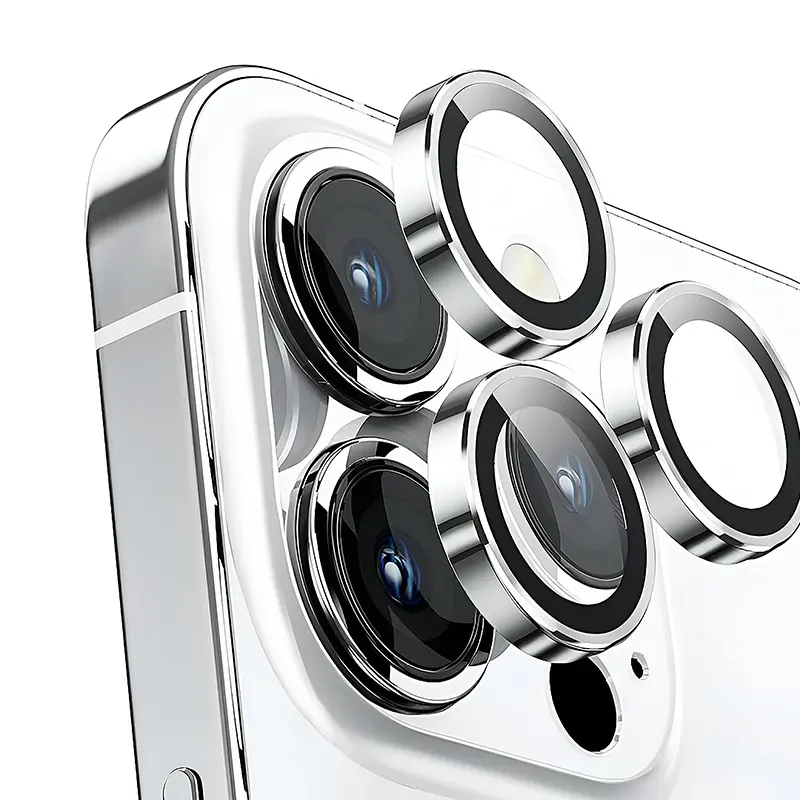 iPhone 15 Pro / 15 Pro Max - Vetro temperato / fotocamera posteriore in vetro blindato - argento singolo