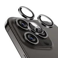 iPhone 15 Pro / 15 Pro Max - vetro temperato / fotocamera posteriore in vetro blindato - nero singolo – Bild 1
