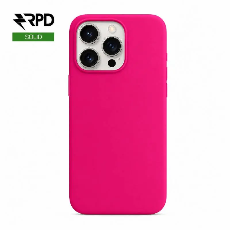 iPhone 15 Pro - étui en silicone rose brillant, solide
