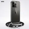 iPhone 15 Pro Max - Catena portacellulare / Collana - Trasparente con pratico laccetto nero