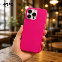 iPhone 15 Pro Max - Custodia in silicone con bagliore rosa, solido – Bild 2