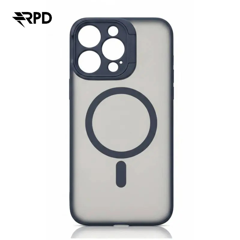 iPhone 15 Pro Max - Custodia MagSafe con protezione per la fotocamera, opaca, blu scuro