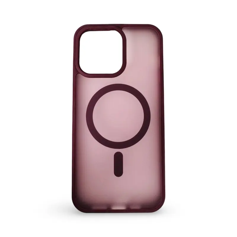 iPhone 15 Pro Max - Custodia MagSafe, design opaco, robusta ed elegante, rosso vino