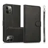 iPhone 15 Pro Max - Étui à rabat magnétique 2en1 avec emplacements pour cartes & bandeau de poignet, noir