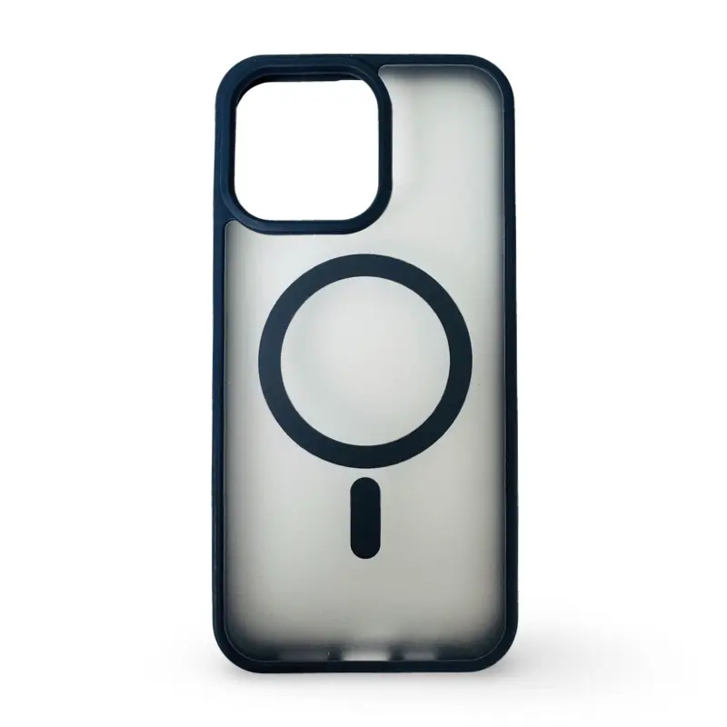 iPhone 15 Pro Max - étui MagSafe, design mat, résistant & élégant, bleu foncé