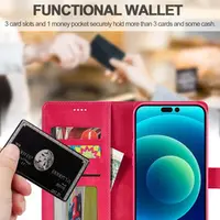 iPhone 15 Pro Max - LC.IMEEKE 2in1 Custodia Flip Rosa – Bild 9