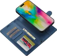 iPhone 15 Pro Max - LC.IMEEKE 2in1 Flip Case, Blue – Bild 2