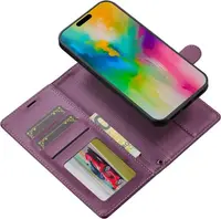 iPhone 15 Pro Max - LC.IMEEKE 2in1 Flip Etui Lila – Bild 2