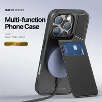 iPhone 15 Pro Max - Supporto Dux Ducis Rafi II con MagSafe, blocco RFID, supporto verticale, nero – Bild 5