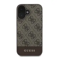 iPhone 16 - Coque Guess PU 4G Bottom Stripe Metal Logo (GUHCP16SG4GLBR), Braun – Bild 3