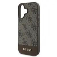 iPhone 16 - Custodia Guess PU 4G Bottom Stripe Metal Logo (GUHCP16SG4GLBR), Braun – Bild 5