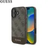 iPhone 16 - Custodia Guess PU 4G Bottom Stripe Metal Logo (GUHCP16SG4GLBR), Braun