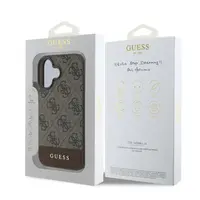 iPhone 16 - Guess PU 4G Bottom Stripe Metal Logo Case (GUHCP16SG4GLBR), Braun – Bild 8