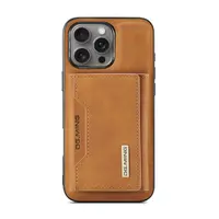 iPhone 16 Pro Max - DG.MING Back Case, leather look, card slots & magnetic closure, protective case, camel brown – Bild 7