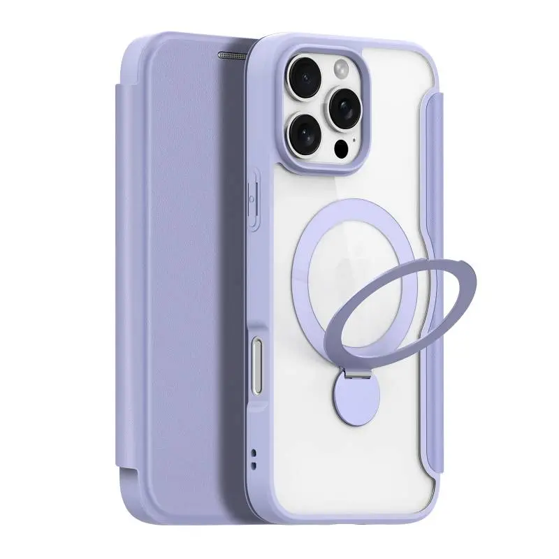 iPhone 16 Pro Max - Dux Ducis -Skin X Pro Series Hülle mit MagSafe und 360° Ring Stand, Violett