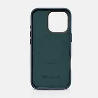 iPhone 16 Pro Max - iCarer Oil Wax Premium Echtleder mit Magsafe Etui grün-blau (WMI16240704-DB) – Bild 2