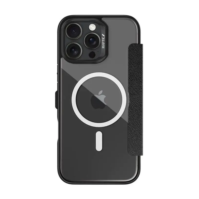 iPhone 16 - Raptic Urban Folio - Outdoor Flip Etui mit Magsafe-Funktion, Schwarz
