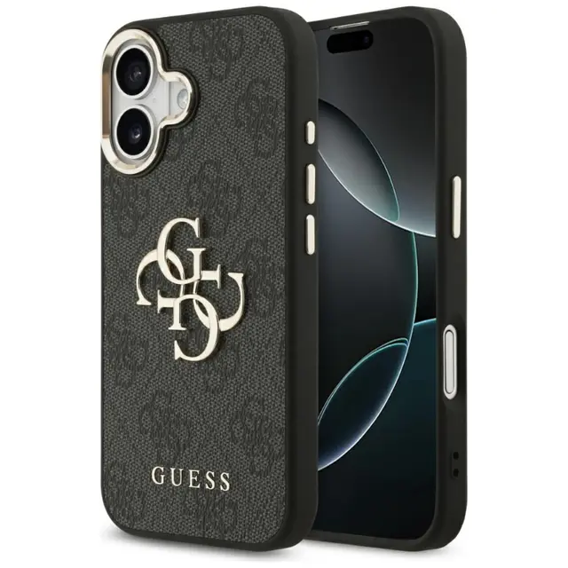 iPhone 17 - Guess Metal Logo Gold Case, noir GUHCP17S4GMGCGR