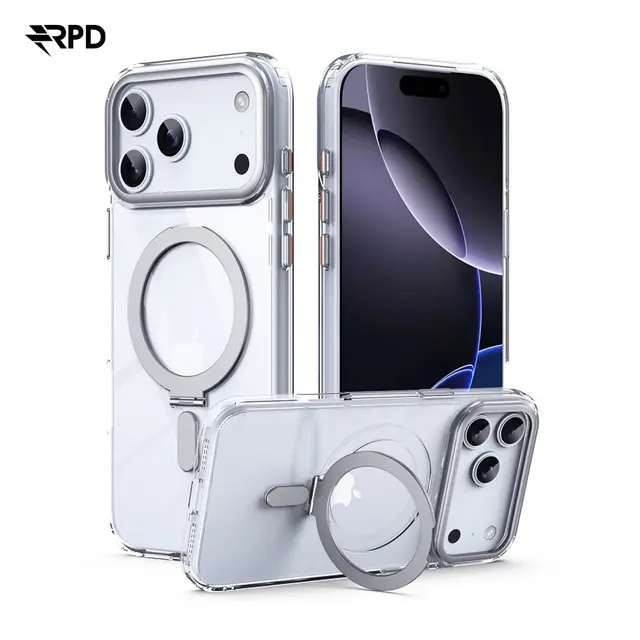 iPhone 17 Pro Max - Étui à support Magsafe argenté