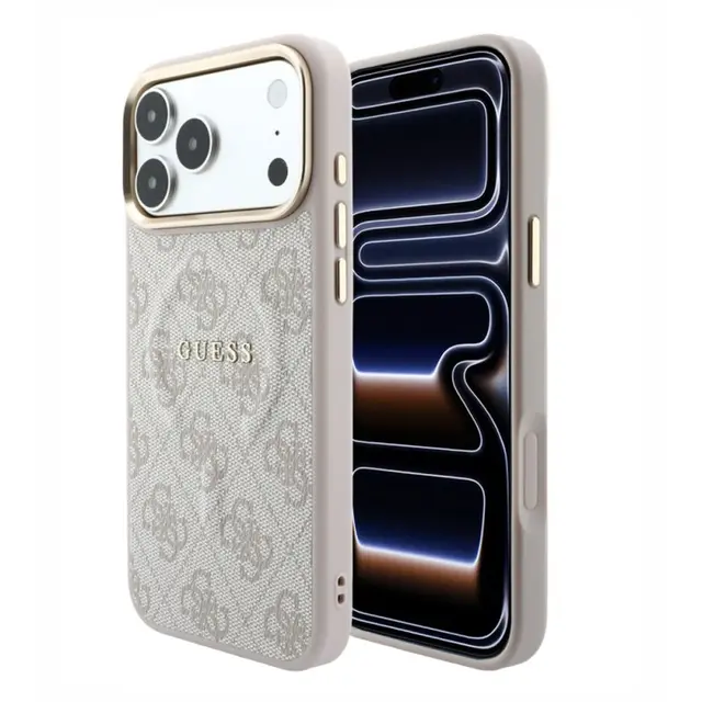 iPhone 18 Pro / 17 Pro – Guess Hülle aus PU-Leder mit MagSafe, Pink GUHMP18LP4MSEGCP